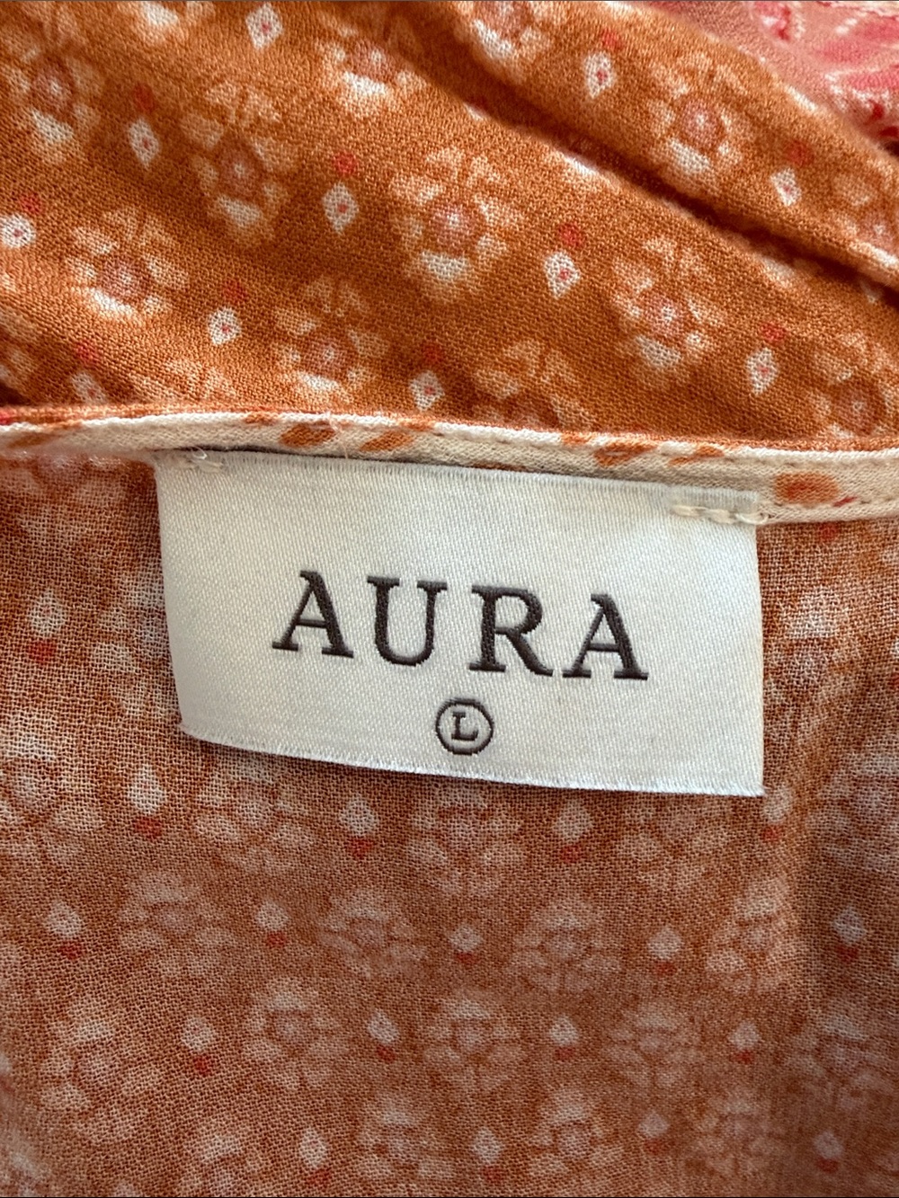 Aura Bohemian Patchwork Paisley Midi Dress in Coral, Cream, Rust - Picture 7 of 9